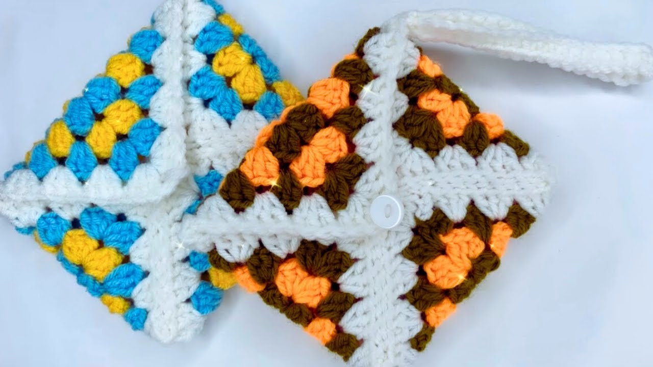 🧶❤️Crochet Granny Square Card Holder Pouch ❤️🧶