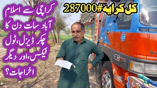 Karachi to Islamabad seven days cycle Diesel toll tax and other expenses??Chalta Phirta Tv