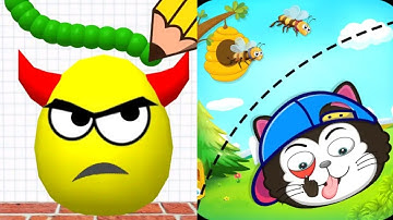 Draw To Smash Logic Puzzle VS Cat Rescue: Draw To Save Satisfying ASMR Gameplay (Android, ios)