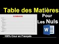 La plus simple façon de créer une TABLE DES MATIÈRES Dans Word 2013