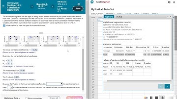 Correlation Using Statcrunch Hypothesis Test