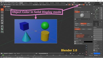 Object Color in Solid View Mode |  Colour display in solid shading mode |  Blender 3.0