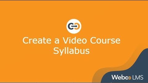 Create Video Course Syllabus
