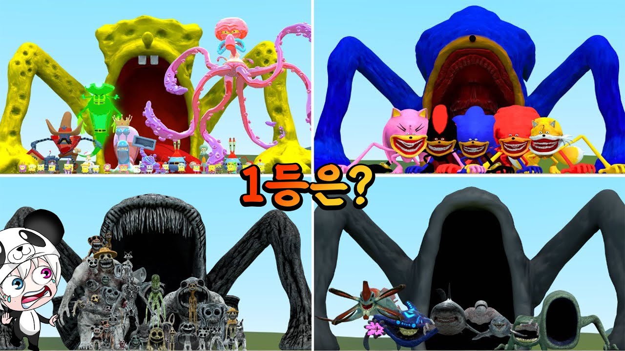 스펀지밥과 시이터가 합쳐져 스펀지이터가 등장했다!! 주노말리 이터 신소닉이터까지 누가 가장 강할까? 애니메이션 상황극 [꿈토이 꿀잼 리액션]