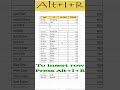 Insert Rows in Excel Like a Pro! ⌨️ Alt + I + R Magic #shorts #excel #excelshortcuts #yt #exceltips