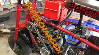 SUPERCHARGED 5HP Briggs Minibike Test #1!