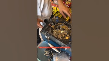 Counting coins with an old machine ❗ #shorts