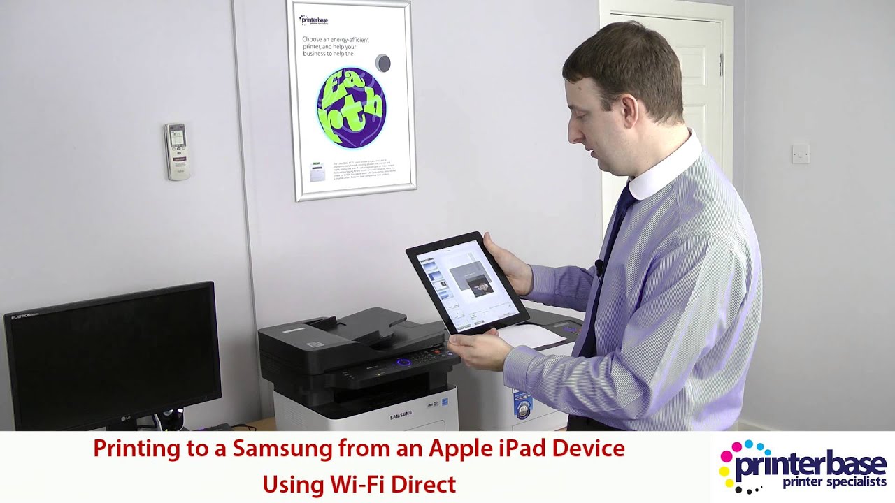 Printing From Apple Ipad Iphone Ipod Touch To A Samsung Printer Via Wi Fi Direct Youtube