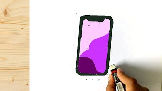 How to Draw Mobile Cell phone Iphone 11 Step by Step Easy Tutorial of drawing technique ART lesson
