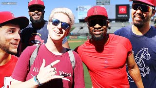CHATTING IT UP WITH ANGELS PLAYERS BEFORE THE GAME! | Kleschka Vlogs