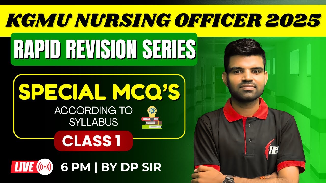 KGMU/PGI/SGPGI 2025 🧠 RAPID REVISION Series #1| TOP LEVEL MCQ'S Selection Guaranteed!