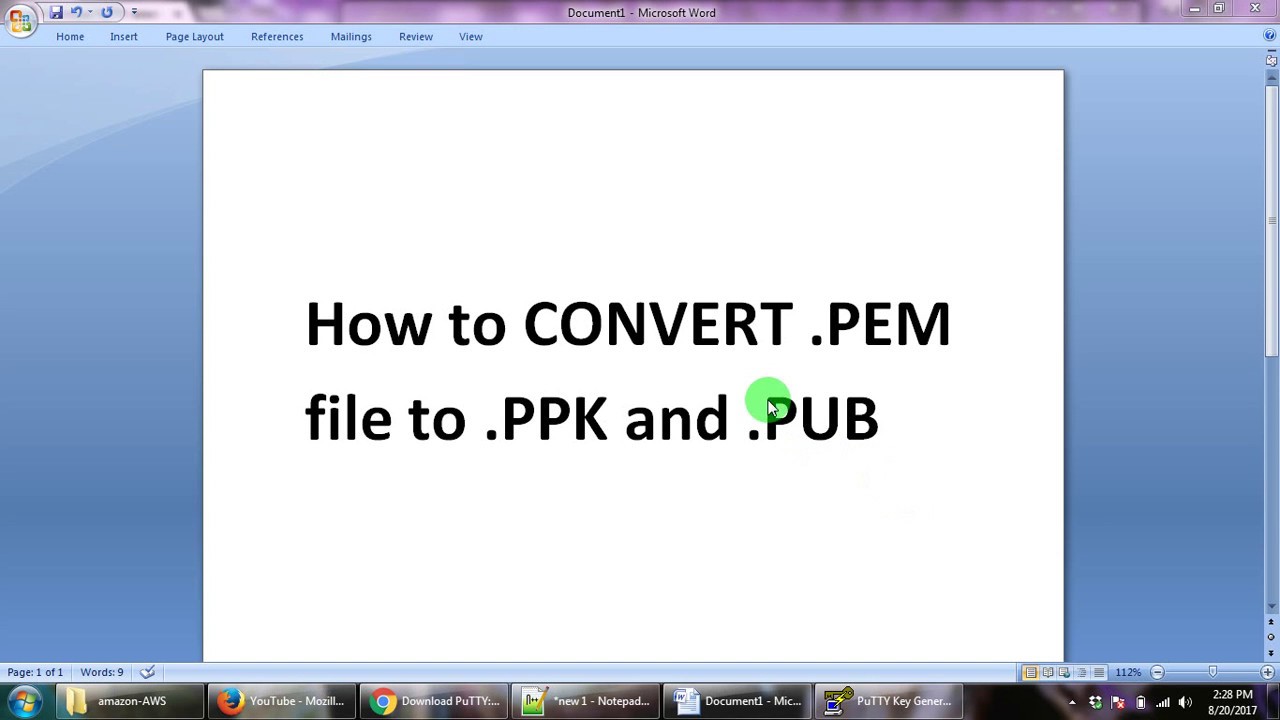 How to Convert PEM to PPK and PUB file format - YouTube How To Convert Pem To Ppk And Pub File Format - Youtube