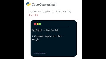 Python 💻 | Type Conversion | tuple to list | list() #python #coder #programming