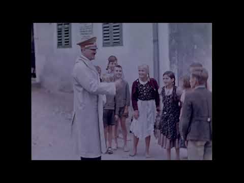 [4k, 60fps, Color] (1938) Hitler goes back to (his) school.