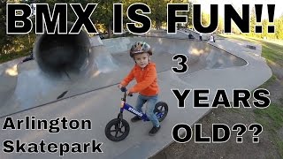 3 Year Old BMX Rider Doing Bar Spins