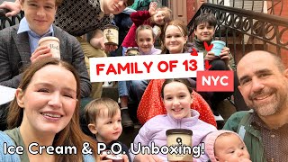 Family of 13 in NYC ❤️🗽 Church - Ice Cream Haul - Unboxing!