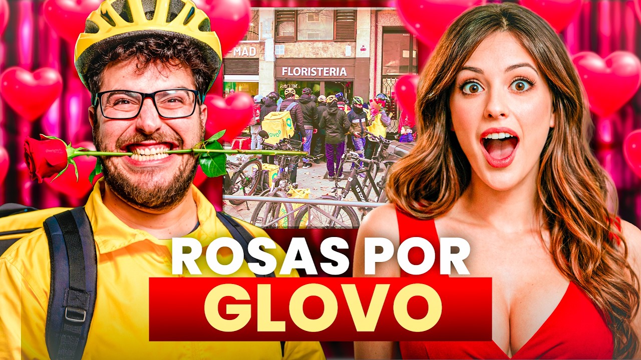 ¿Repartidores de GLOVO llevando flores en SAN VALENTÍN? ¿Rosas Fast FOOD?