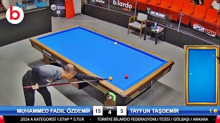 TAYFUN TAŞDEMİR vs MUHAMMED FADIL ÖZDEMİR | 16 Inn 40 POINT | 3 Cushion Billiards STAGE 1 2024 - A