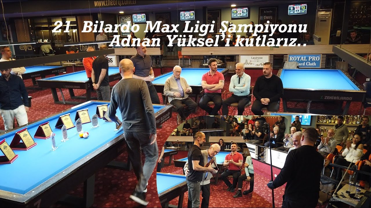 Bilardo Max Ligi ödül töreni 1. Adnan Yüksel 2. Gökmen Çetinel 3. Raymond Ceulemans Harun Demirtaş