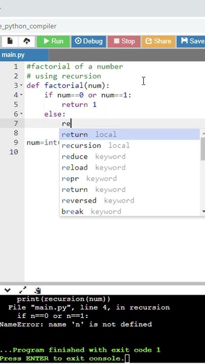 Factorial of a Number using Recursion in Python 💻 | Python Programs 📚 ...
