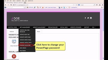 Changing your Password, PowerPage.me front end video