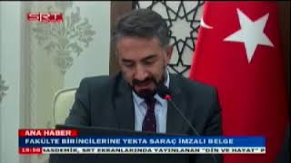 Fakülte Birincilerine Yekta Saraç İmzalı Belge Sivas Huriyet Üniversitesi