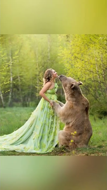 Amazing girl Photoshoot with bear #shorts #subscibe_for_more_video