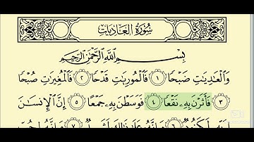 100 - سورة العاديات _ المصحف المعلم _ الشيخ محمود خليل الحصري