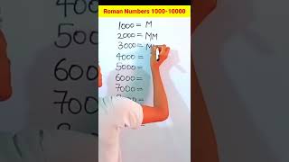 Roman Numerals 1000 to 10000 | Roman Numbers | How to write Roman Numbers #shorts #maths #romans