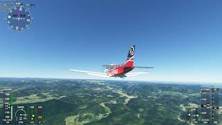 Microsoft Flight Simulator 2020 Flying over Mount Rushmore.