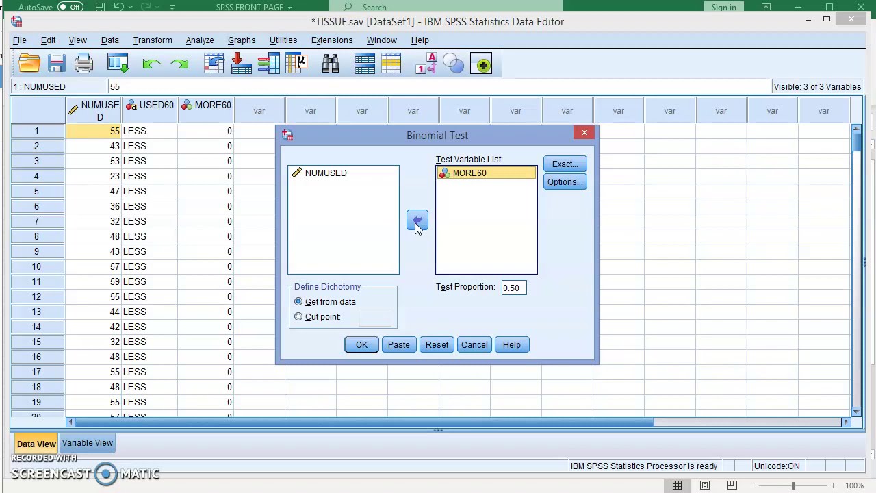 how to test hypothesis on spss