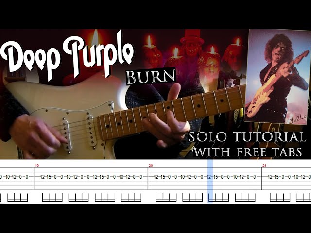 Deep Purple - Burn guitar solo lesson (with tablatures and backing tracks) class=