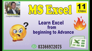 MS Excel 11 Class in Pashto by easy way
