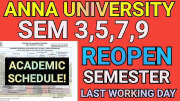 Anna University Semester Reopen 2025!😮 | Engineering Academic Schedule!😃 | Sem #r2021#annauniversity