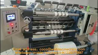 Fully automatic paper plastic film slitting and rewinding machine