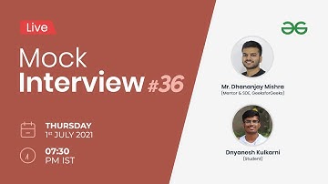 Live Mock Interview | DSA Based Technical Round