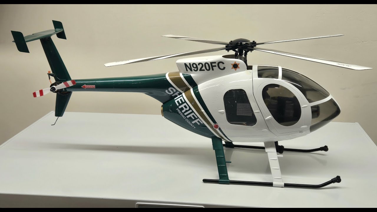 Roban 470-Size MD-500E Sheriff - Post Repair with New Main Shaft & Micro-Balanced 4-Blade Setup