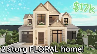 17k Floral Soft Bloxburg House Build: 2 Story Exterior Tutorial screenshot 2