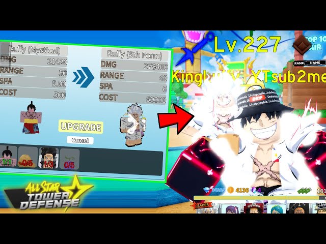 All Star Tower Defense Luffy (Kid) Guide - How to Get, Evolve, and