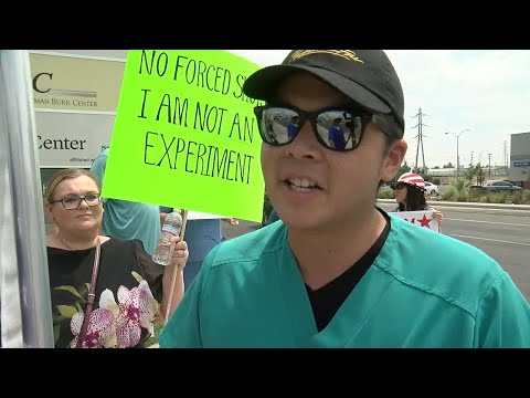 Nurses protest new California vaccine mandate