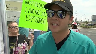 Nurses protest new California vaccine mandate