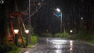 best heavy rain that allows you to sleep without insomnia on a rainy promenade, cozy sleep lullaby