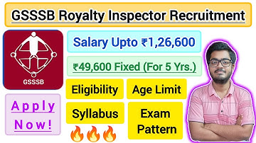 GSSSB Royalty Inspector Recruitment 2025 || 29 Posts || Geology & Mining Eligible || Apply Online ||