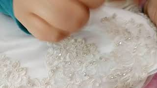 شرح وتصميم فستان زفاف تطريز راقى مع البدى بالجير والاسترس وستان مط