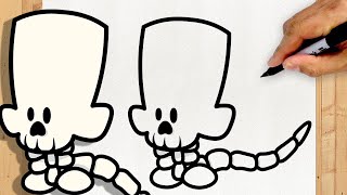 How To Draw Skelly From Suspects Mystery Mansion Skeleton Suspects Step By Step Simple And Easy