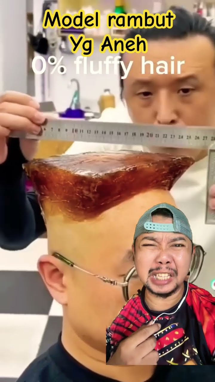SIAPA MAU POTONG RAMBUT KAYAK GENE!!??? #hair #hairstyle #funny #barber #reaction