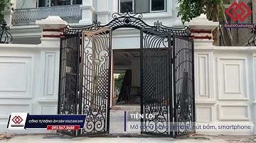 Cổng 4 cánh mở tự động, ép sát cánh kết hợp ray cong || Cổng tự động Vulcan || SieuthiCuatudong.com