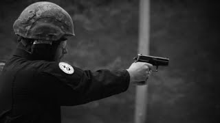 The FIRST Naval Experience Program applicant does his HANDGUN training!