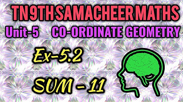 Tn samacheer 9th maths exercise 5.2 sum 11 co-ordinate Geometry unit 5