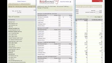 Structured Cabling Estimating Software, Red Rhino Estimating Software